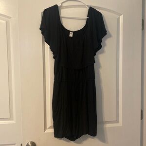 Old Navy Romper sz. XL.  NWT Black w/ ruffled colllar and drawstring waist.